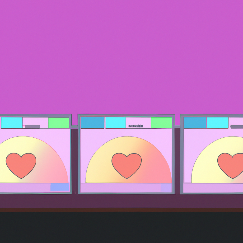 Ilustración de estado vacío con carpetas y corazones representando favoritos sin elementos